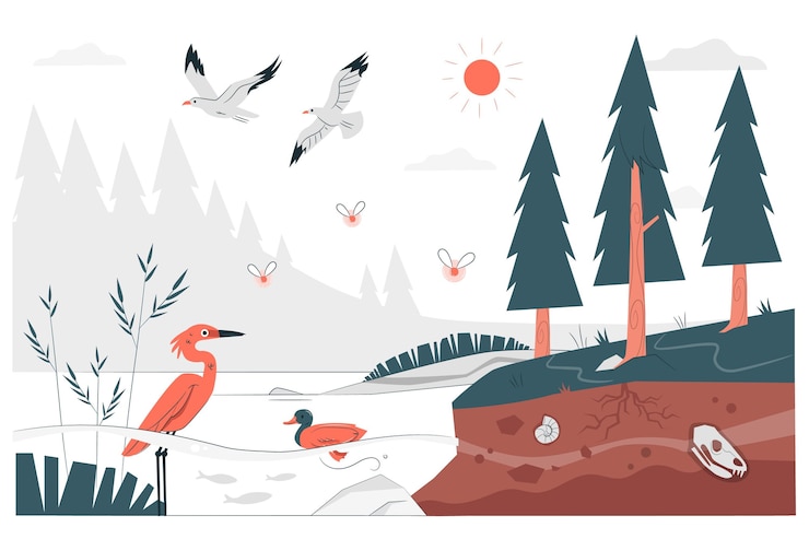 Vecteur gratuit illustration de concept d'écosystème