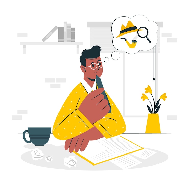 Vecteur gratuit illustration de concept d'écriture de romancier