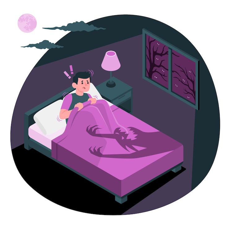 Vecteur gratuit illustration de concept effrayé