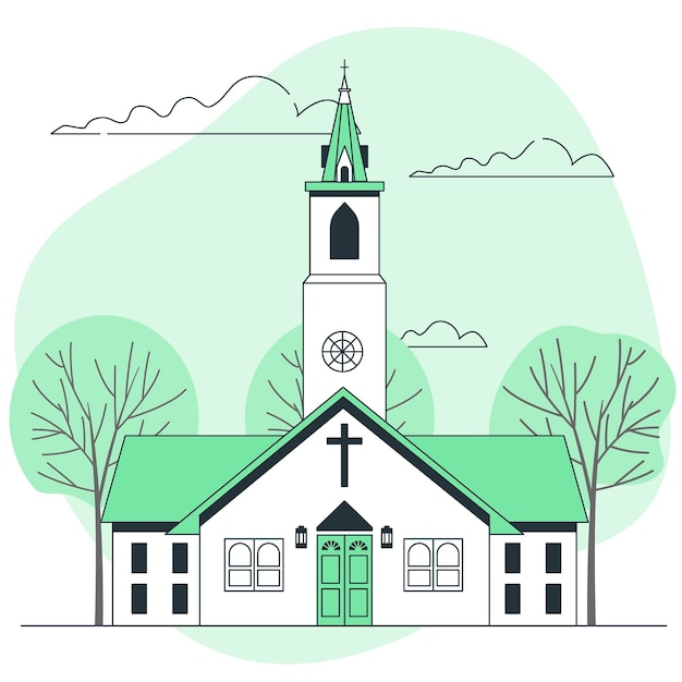 Vecteur gratuit illustration de concept d'église
