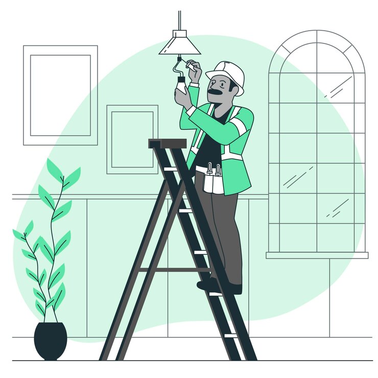 Vecteur gratuit illustration de concept électricien