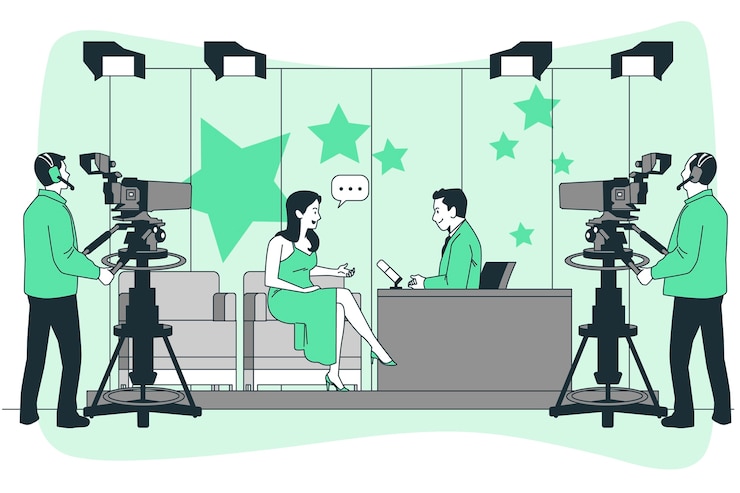 Vecteur gratuit illustration de concept d'émission de télévision