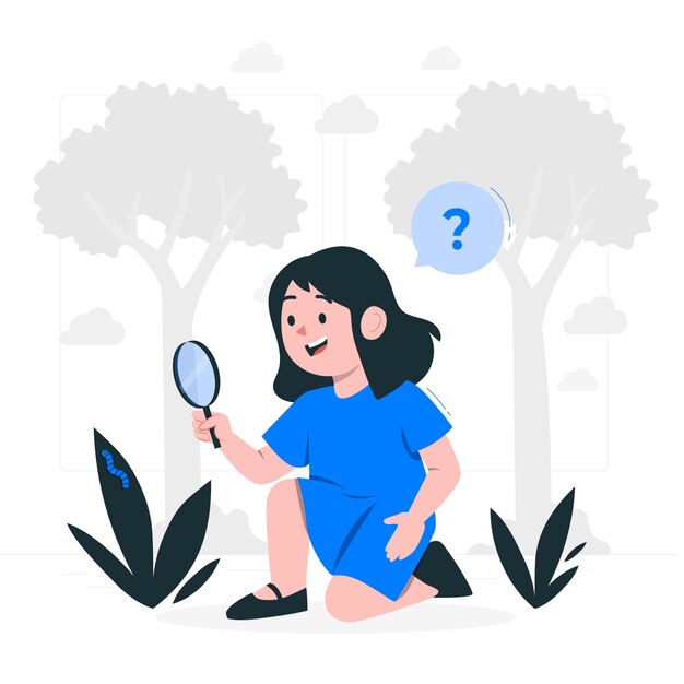 Illustration de concept enfant curiosité