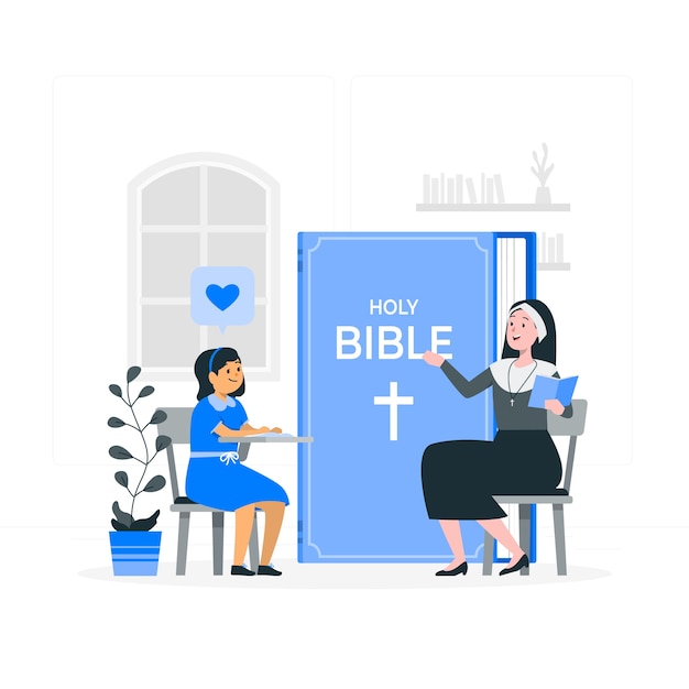 Vecteur gratuit illustration de concept d'enseignement biblique