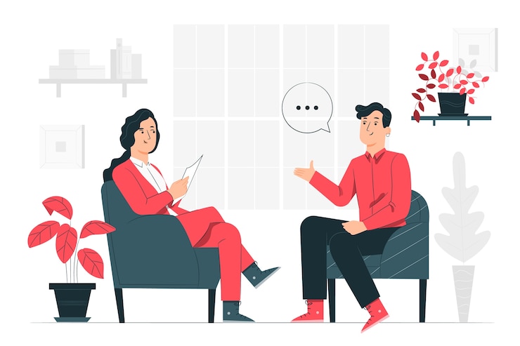 Vecteur gratuit illustration de concept d'entrevue