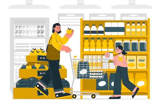 Illustration De Concept D'épicerie