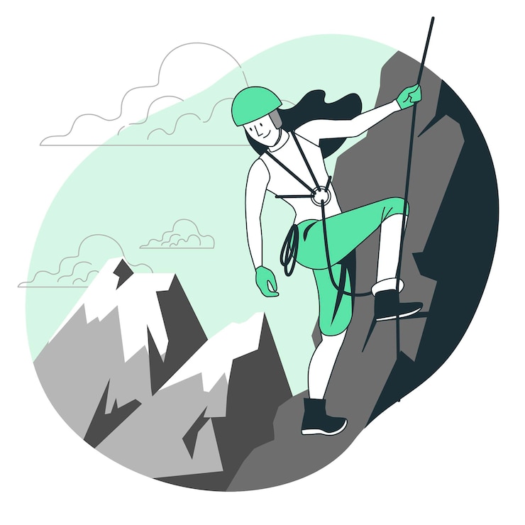Vecteur gratuit illustration de concept d'escalade