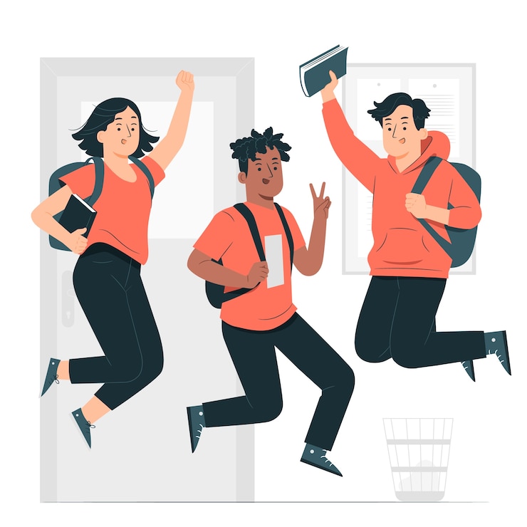 Vecteur gratuit illustration de concept d'étudiant heureux