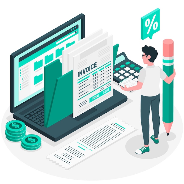 Vecteur gratuit illustration de concept de facture