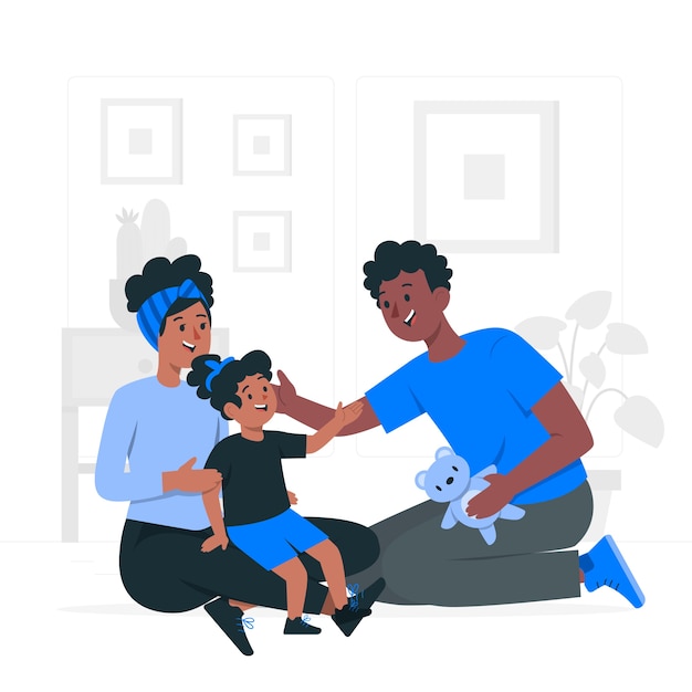 Vecteur gratuit illustration de concept de famille africaine