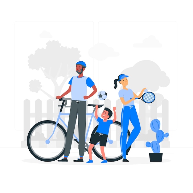 Illustration De Concept De Famille Sportive