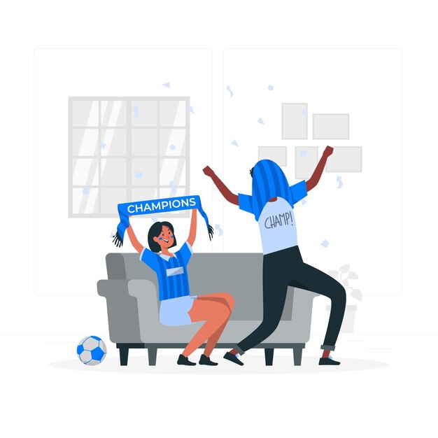 Vecteur gratuit illustration de concept de fans de football