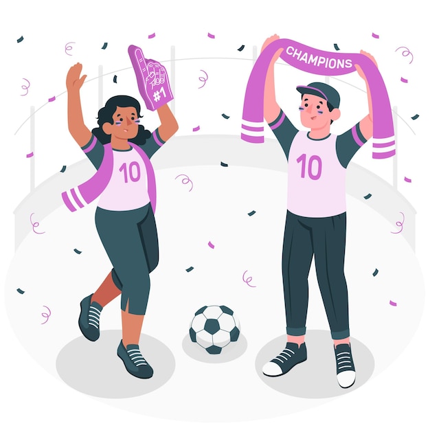 Vecteur gratuit illustration de concept de fans de football