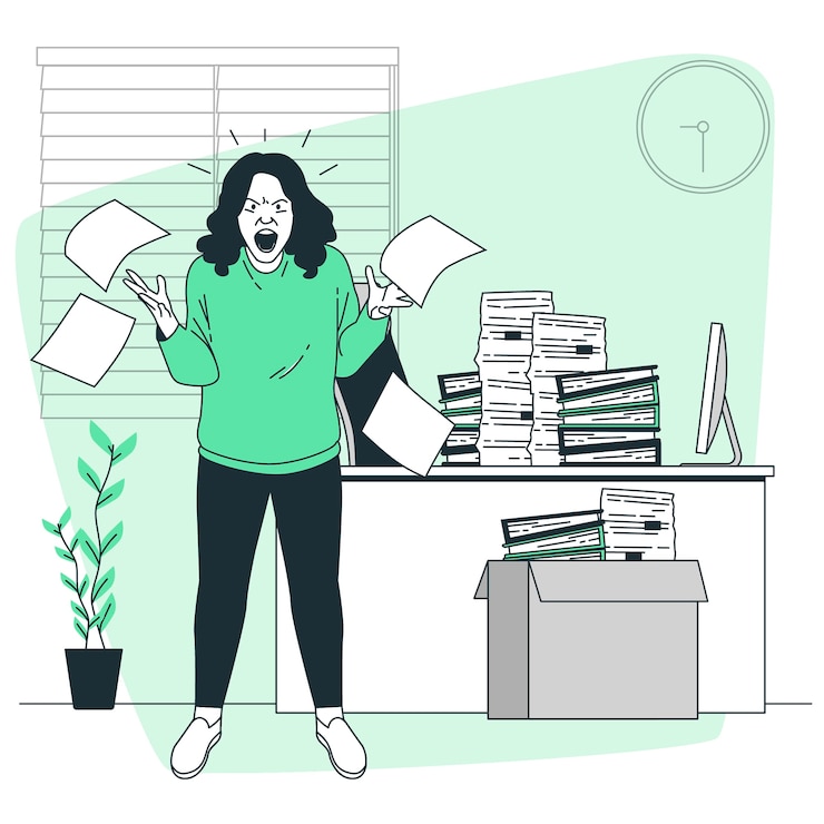 Vecteur gratuit illustration de concept de femme en colère