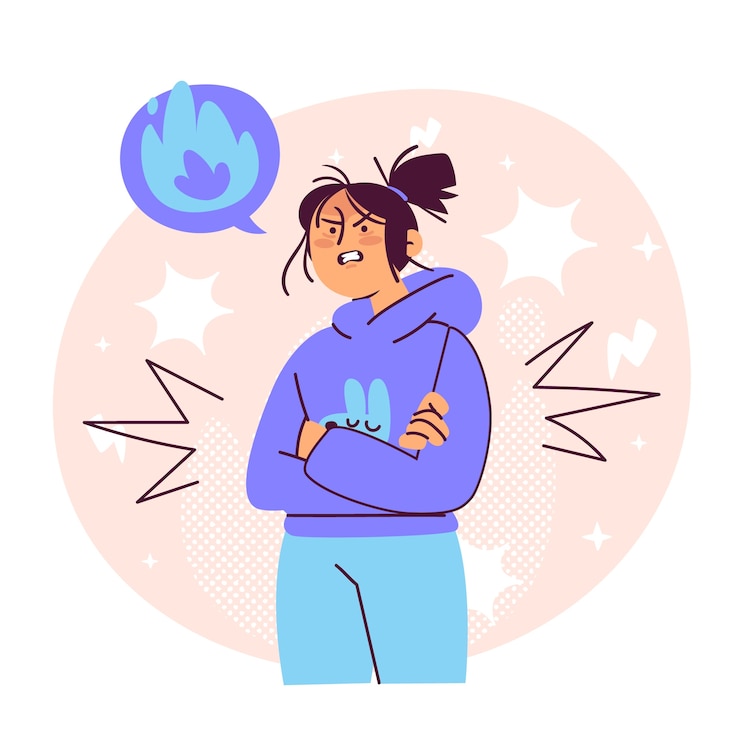 Vecteur gratuit illustration de concept de femme en colère