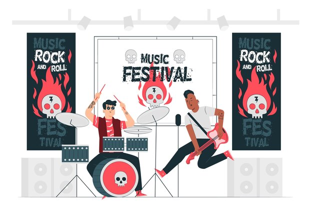 Illustration de concept de festival de musique