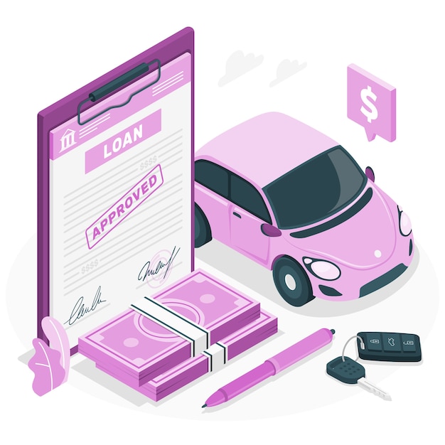 Illustration De Concept De Financement Automobile