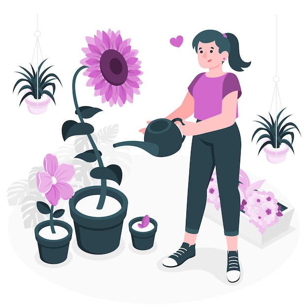 Vecteur gratuit illustration de concept en fleurs