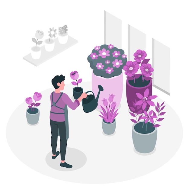 Vecteur gratuit illustration de concept de fleurs