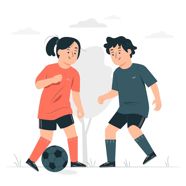 Vecteur gratuit illustration de concept de football junior