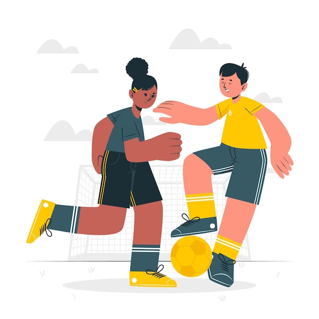 Vecteur gratuit illustration de concept de football junior