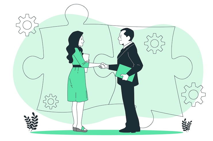 Vecteur gratuit illustration de concept de fusion d'entreprise