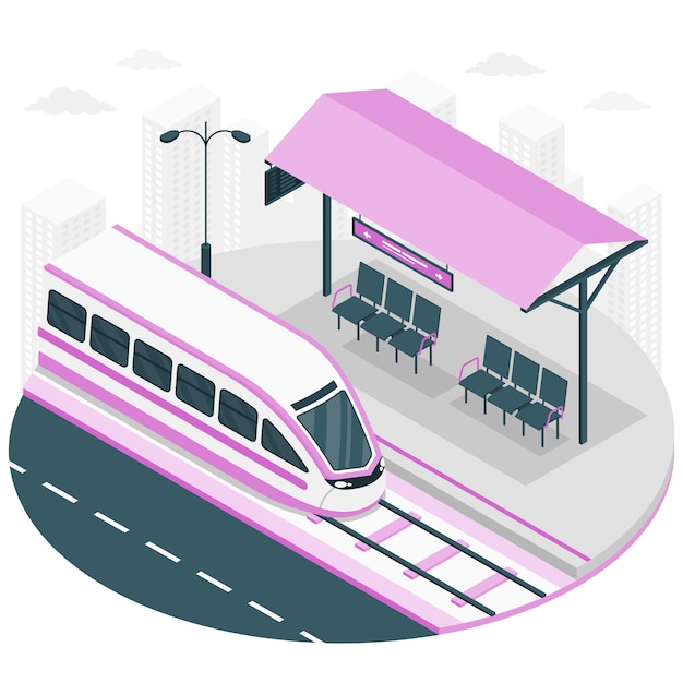 Vecteur gratuit illustration de concept de gare