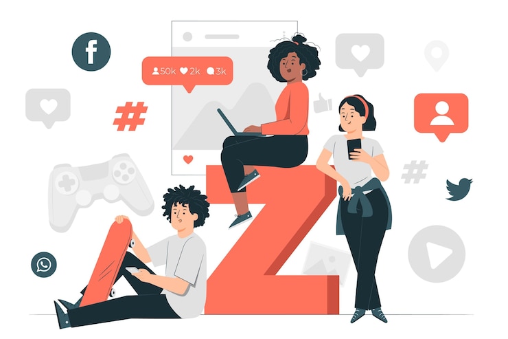 Vecteur gratuit illustration de concept de génération z