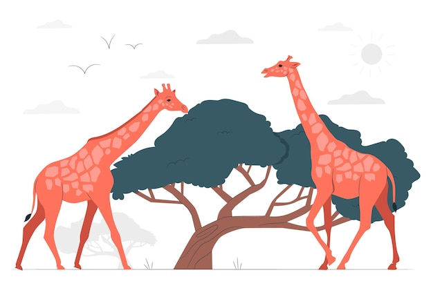 Vecteur gratuit illustration de concept de girafe