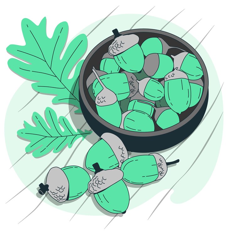 Vecteur gratuit illustration de concept de glands