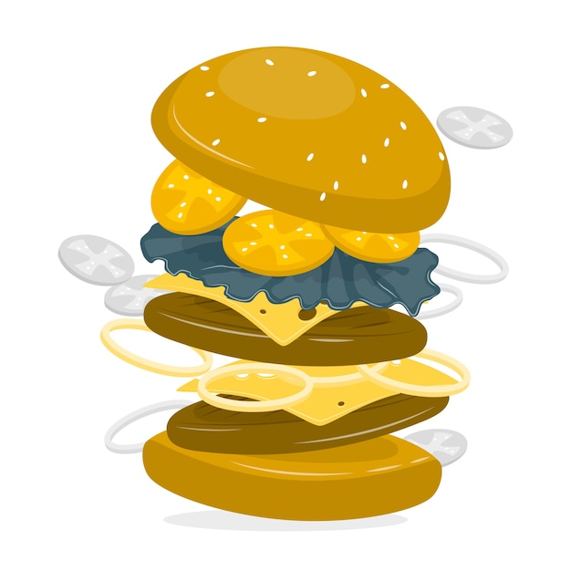 Vecteur gratuit illustration de concept de hamburger