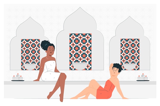 Vecteur gratuit illustration de concept de hammam