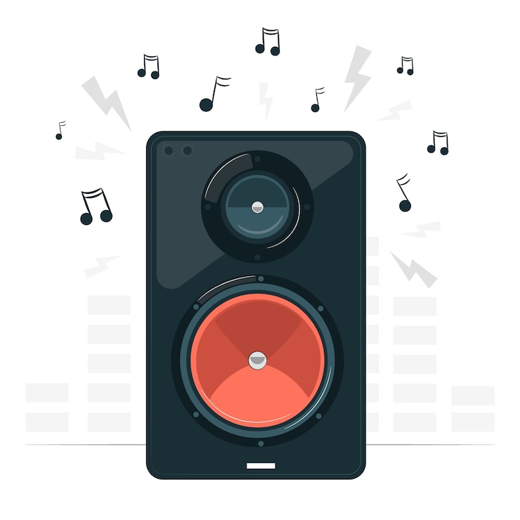 Vecteur gratuit illustration de concept de haut-parleur