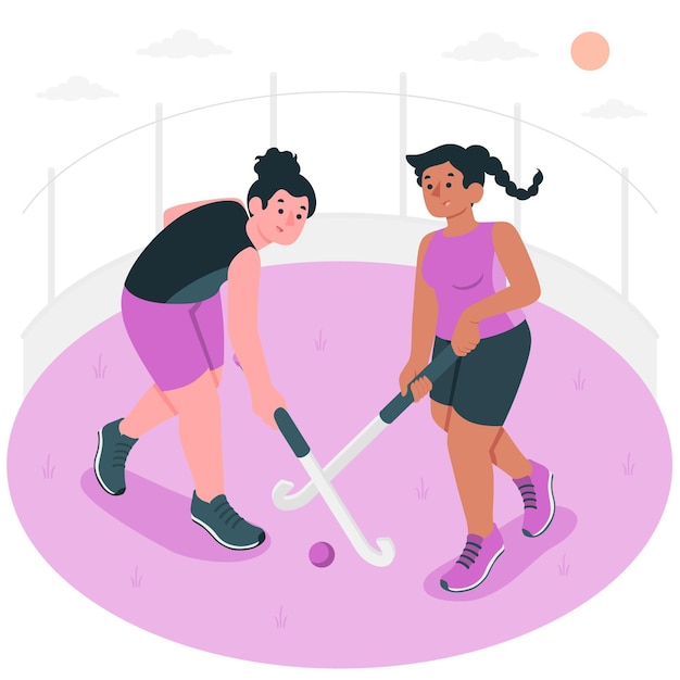 Vecteur gratuit illustration de concept de hockey sur gazon