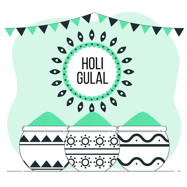 Illustration De Concept Holi Gulal