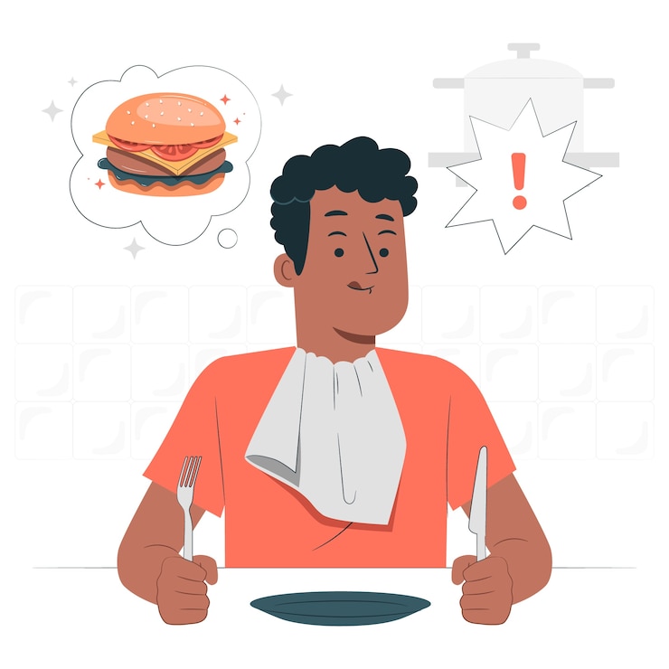 Vecteur gratuit illustration de concept d'homme affamé