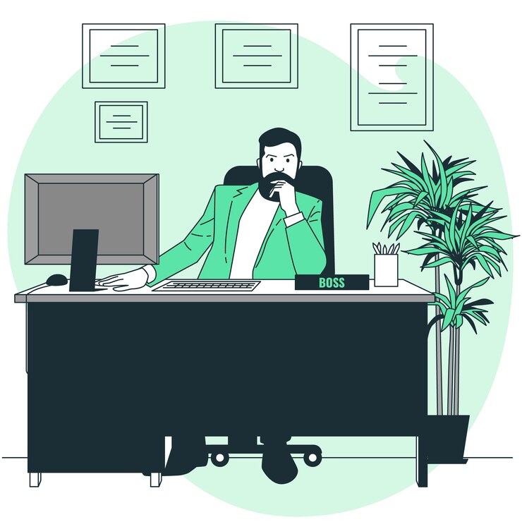 Vecteur gratuit illustration de concept homme patron