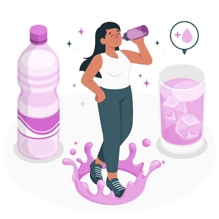 Vecteur gratuit illustration de concept d'hydratation