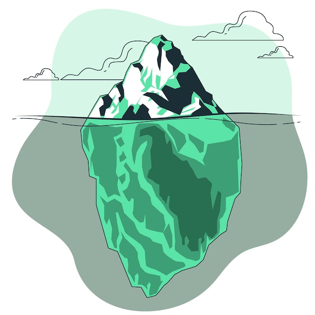 Vecteur gratuit illustration de concept iceberg