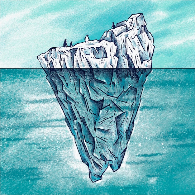 Vecteur gratuit illustration de concept iceberg