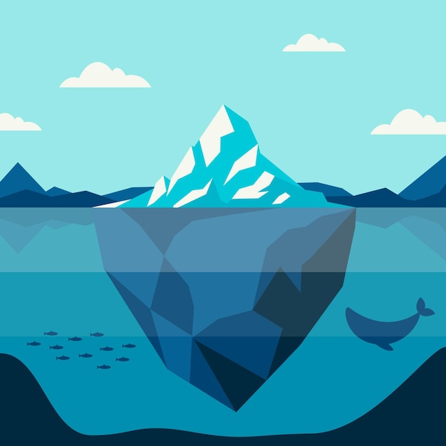 Vecteur gratuit illustration de concept iceberg