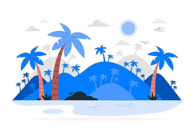 Illustration de concept d'île tropicale