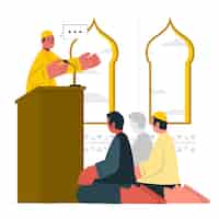 Vecteur gratuit illustration de concept d'imam