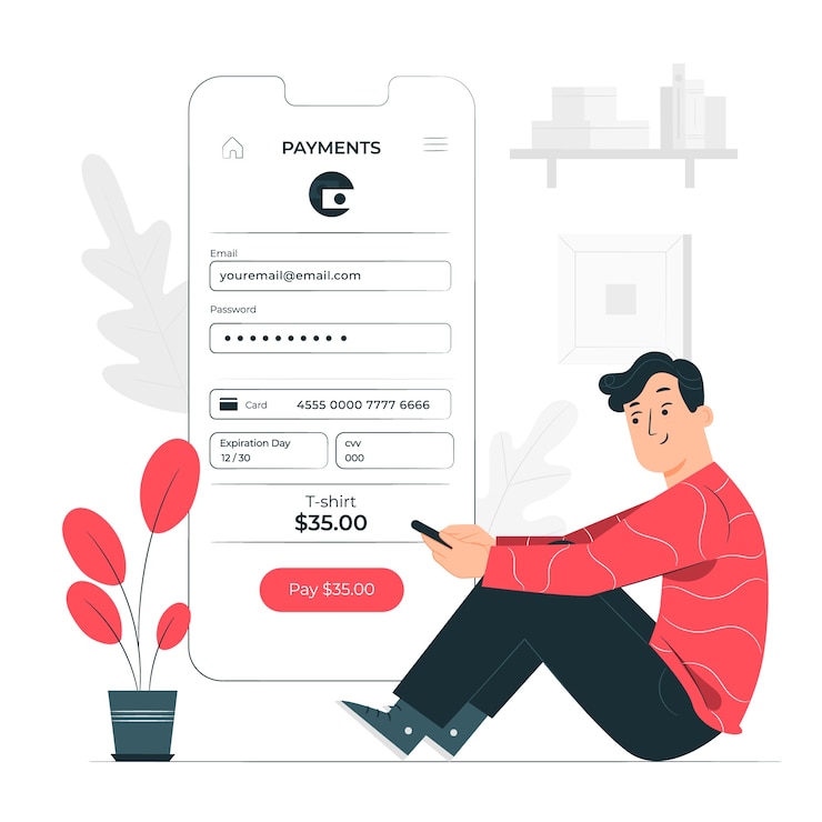 Vecteur gratuit illustration de concept d'information de paiement