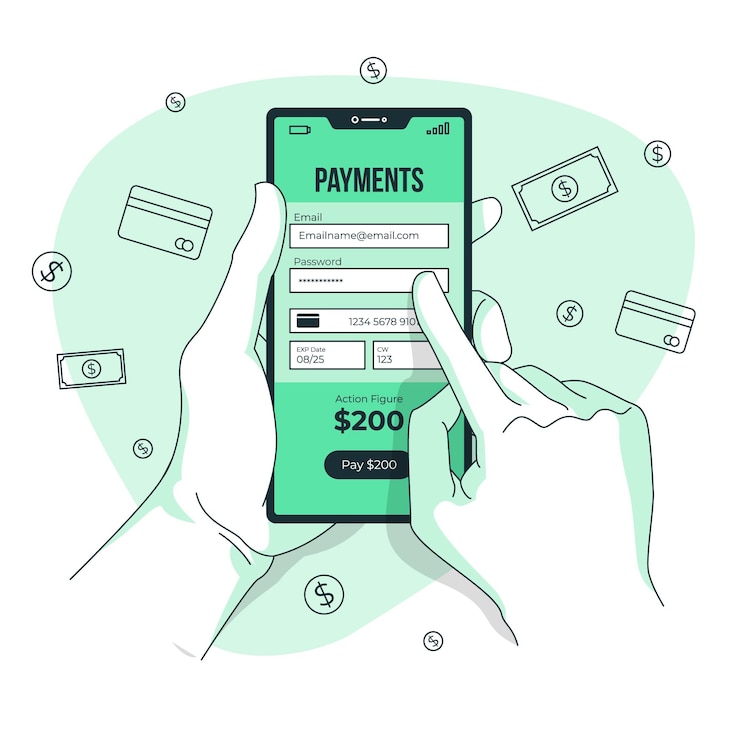 Vecteur gratuit illustration de concept d'information de paiement