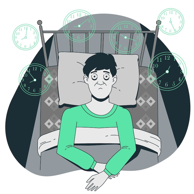 Vecteur gratuit illustration de concept d'insomnie