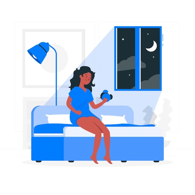 Vecteur gratuit illustration de concept d'insomnie