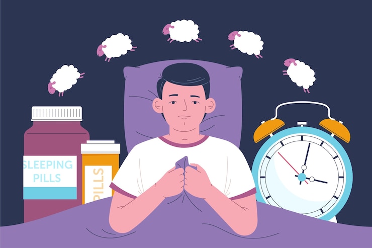 Vecteur gratuit illustration de concept d'insomnie