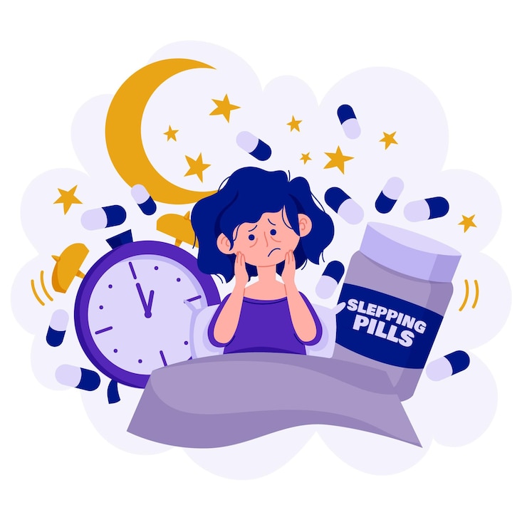 Vecteur gratuit illustration de concept d'insomnie