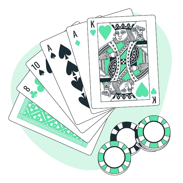 Vecteur gratuit illustration de concept de jeu de cartes